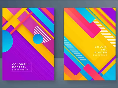Creative colorful covers or posters minimal gradient graphic