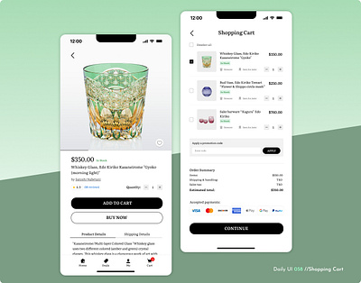 Daily UI Challenge #058 - Shopping Cart bag cart credit card daily ui 58 daily ui challenge ecommerce online shopping online store payment shopping cart