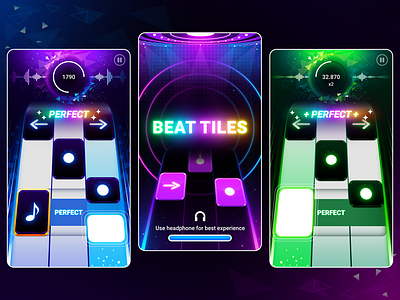 Beat Tiles: UI/UX band beat beat star beat tiles game music music game music stage piano piano game piano tiles poligon stage tiles