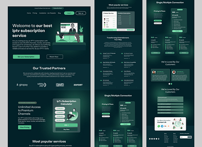 IPTV Web Platform UI Design In Figma complete ui dashboard ui figma design figma landing page ui figma web app ui design figma website ui iptv dashboard ui iptv landing page iptv web app landing page for iptv subscription platform web app website ui