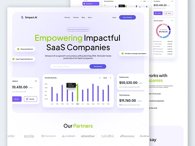 Simpact.Ai - Saas Companies Publication Boosters ai artificial inteligence dashboard design exploration landing landing page landingpage landingpager saas siteasaservice ui uidesign user interface