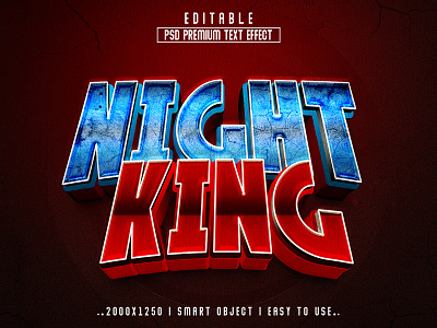 Night King'' 3D Editable PSD Text Effect Style editable text effect king night 3d text effect night king night king 3d text effect night king psd text photosho action photoshop 3d text photoshop fx psd text effect text effect