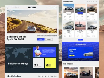 Rides Car Rental Website Project. automobile business website car carrental design designer dribbble landing page landingpage orix page project ui web web design web designer webdesign webpage website website designer