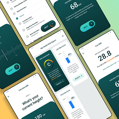 Health Report app bold branding clean health mobile modern ui ux