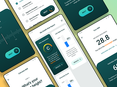 Health Report app bold branding clean health mobile modern ui ux