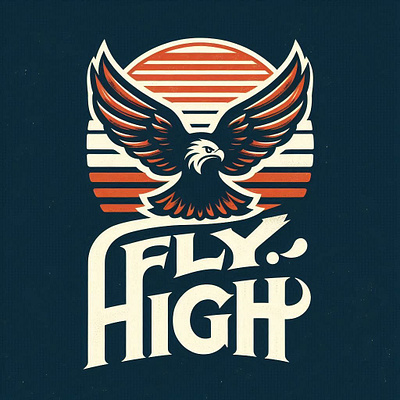 Fly High Retro Style T-Shirt Design illustration independence speed t shirt design vector