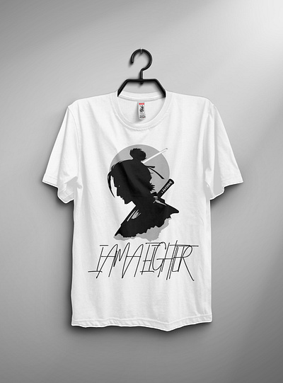 I am a fighter T-shirt Design digital art soldier t shirt t shirt design