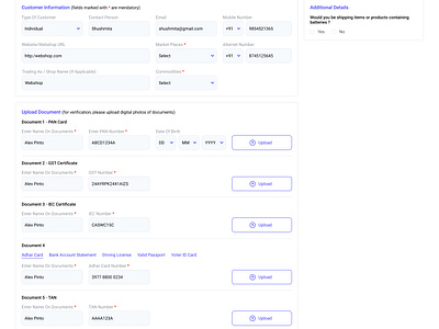 Complete KYC form dashboard figma form ui