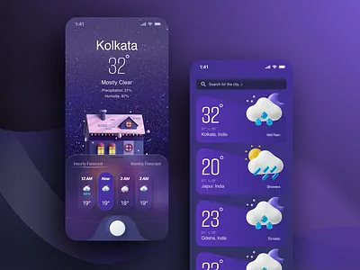 🌤️ 3D UI Weather App Design Practice 🌩️ 3d 3dui designpractice inspiration interface ui uidesign uxwithdeep weather weatherapp