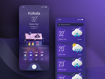 🌤️ 3D UI Weather App Design Practice 🌩️ 3d 3dui designpractice inspiration interface ui uidesign uxwithdeep weather weatherapp