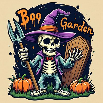 Boo Garden Halloween Special T-shirt design digital art halloween illustration mystery spooky t shirt t shirt design vector