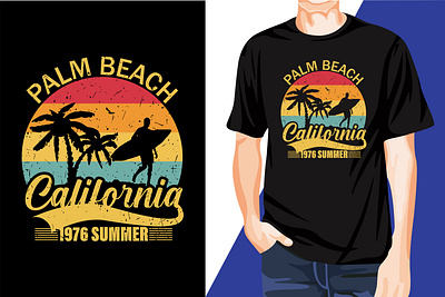 Palm Beach California t shirt design 2024 t shirt design tshirt vector