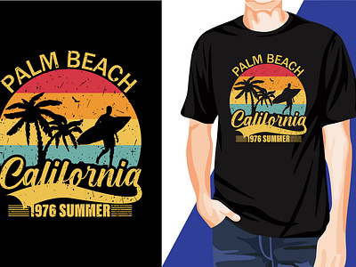 Palm Beach California t shirt design 2024 t shirt design tshirt vector