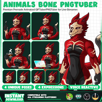 Furry Animal Bone PNGTuber & GIFTuber Model | Furry PNGTuber furry rhino