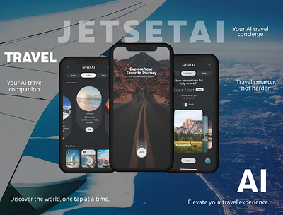 Jetsetai - Smart Travel app ai ai app app design figma figma design mobile app smart app travel app ui ux web app