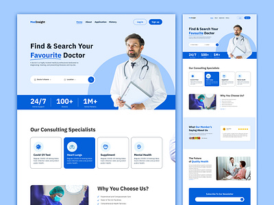 Healthcare Landing Page design figma healthcare healthcarelandingpage landingpage ui uidesign uiux websitedesign