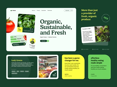 Gensai - Agriculture Company Landing Page agriculture farm farmer food foods fresh fruit fruits healthy homepage landing page mobile app nature oraganic ui uiux vegetable vegetables web design website