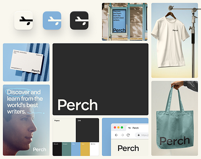 Perch | Brand Bento app bird branch brand branding ceo design identity illustration logo people reading typography ui web