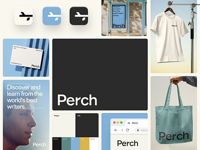 Perch | Brand Bento app bird branch brand branding ceo design identity illustration logo people reading typography ui web