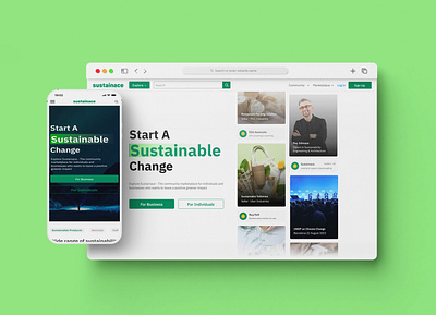 Landing Page Initial Design - For Sustainable Marketplace Websit landing page ui