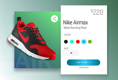 Nike Shoes product card UI Design design ui