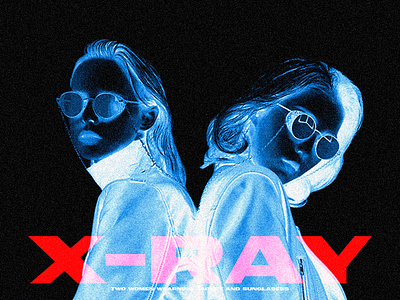 Women Wearing Black Leather Jackets and Sunglasses - X-RAY art artposter branding company design illustration ui xray