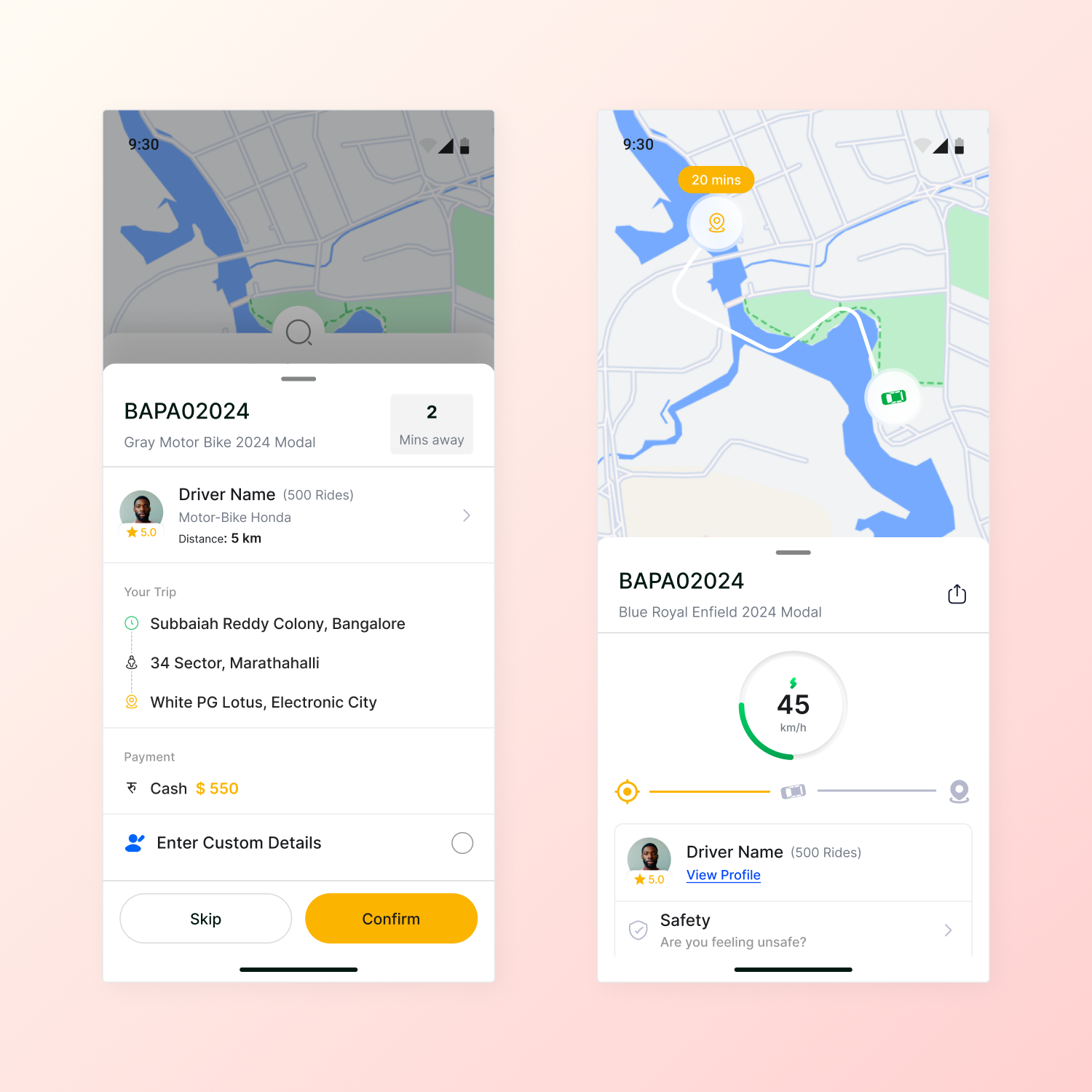 Ride Sharing App Design by Raja Swarnakar on Dribbble