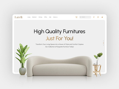 Furniture Store | E-Commerce Website design dribbble e commerce furniture home decor landing page minimalist modern online store product design responsive design ui ui design ui ux user experience user interface ux ux design visual design web design