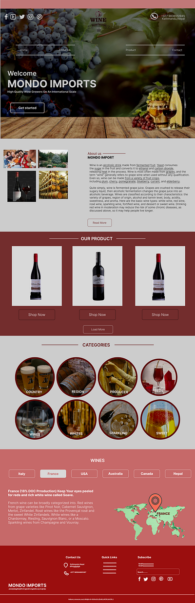 WineLandingPage1 branding graphic design ui