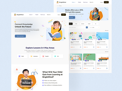 BrightMind - Education Platform for Kids animation education indonesia lear learning ui ux designer