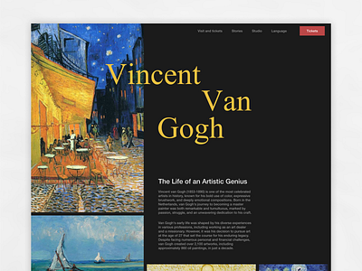 VanGogh - Concept art branding design graphic design interface minimal museum ui web design