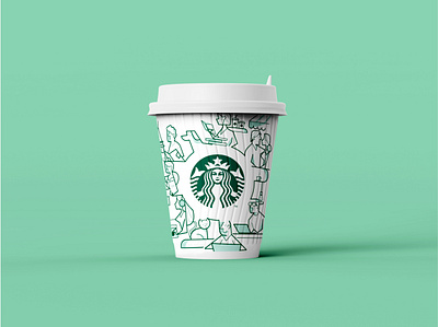 Starbucks book cover boy cup cup cover design girl green illustration procreate starbucks