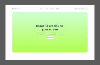 Hero Section (Greenhouse) design figma simple design ui ux web design