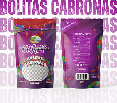 Bolitas Cabronas | Pica Candy | Gummies Bags bag design bolitas cabronas branding candy design cannabis product bags crazy dulces enchilados graphic design gummies bags label design label packaging mylar bags packaging design pica candy pouch pouch design product packaging weed design