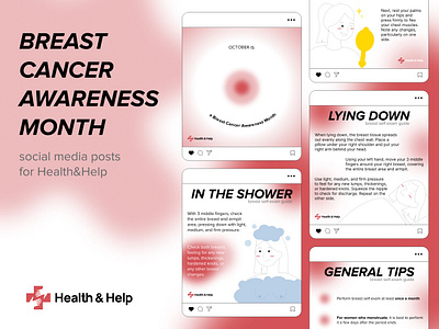 Social media posts "October is a Breast Cancer Awareness Month" design illustration social media post