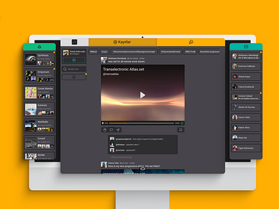 Social Online Jamming App: "MUZAK" (Feeds) graphic design product design ui user exper ux uxui design uxuı