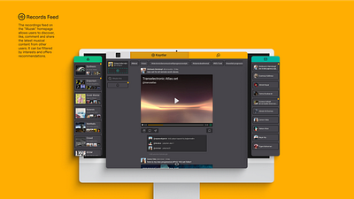 Social Online Jamming App: "MUZAK" (Feeds) graphic design product design ui user exper ux uxui design uxuı