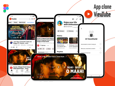 App clone (ViewTube) app app clone app design graphic design mobile mobile app deisgn ui ui ux ui ux design youtube