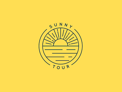 Travel Agency Logo Design design flat geometry graphic design ill illustration lineart lines logo minimal simple sun travel agency vector yellow