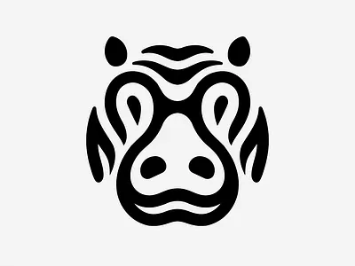 LOGO - HIPPOPOTAMUS animal animals branding design graphic design hippo hippopotame hippopotamus icon identity illustration jungle logo marks safari symbol