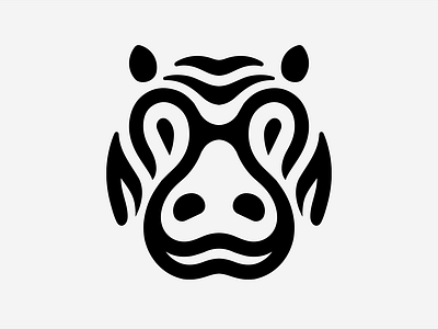 LOGO - HIPPOPOTAMUS animal animals branding design graphic design hippo hippopotame hippopotamus icon identity illustration jungle logo marks safari symbol