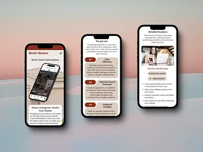 Membership Page design instagram landing page membership reels site ui uiux web design website