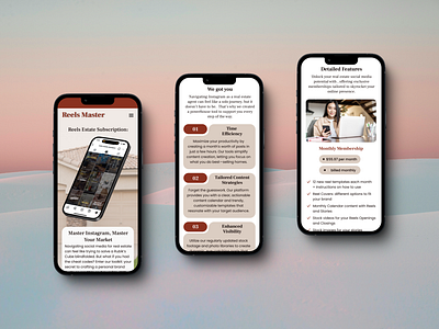 Membership Page design instagram landing page membership reels site ui uiux web design website