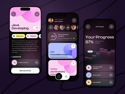 Online Education - Mobile app app design college e learning education learning learning platform mobile app online class online course online education school ui university ux