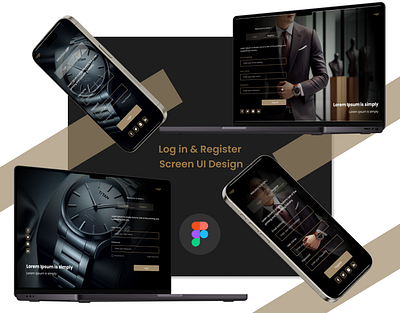 Modern Login and Register Screen UI Design app figma responsive ui website