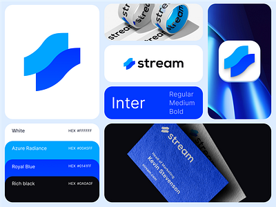 Logotype for a money transfer service Stream | Lepshey bento blue branding business card card color design finance fintech graphic design icon identity logo logotype product product design sign startup ui