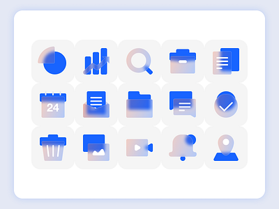 #DailyUI: Day 55 - Frosted Glass Effect Icon Set app biz branding business dailyui design figma frosted frosted glass effect glass glass effect icon icon set icons illustration logo mobile ui ux web