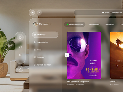 Movie Desktop App Concept | Glassmorphism branding cc clean glass glassmorphism inspiration minimal mobile ui movie premium ui ui design web web design website