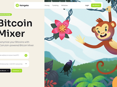 Bitcoin mixer website bitcoin cryptowebsite illustration memecoin memecoinwebsite miniapp miniappdesign web3 web3designer web3gamedesigner web3games web3gaming web3uidesigner web3website website