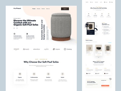 Shopify store for Sofa design homepage landing landing page product design product detail page product details product landing page product website shopify shopify landing page shopify website web web design website